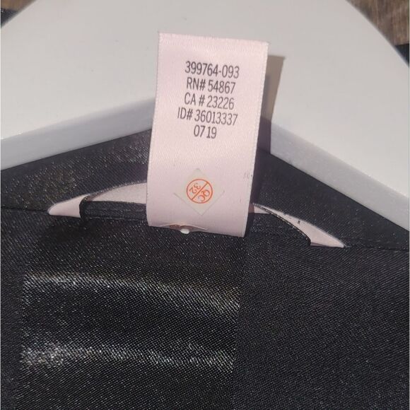 NWOT Victorias Secret Kimono Wrap Robe Black Satin Stripe Polka Dot Medium/Large - Picture 12 of 12